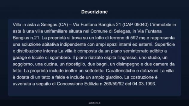 Immobile in asta di 592 m², box auto in vendita a Selegas - Foto 4