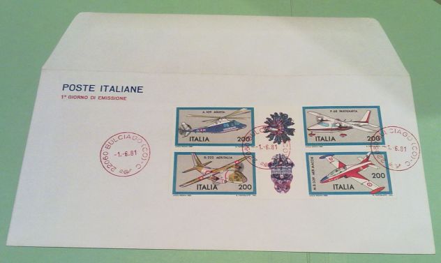 BUSTE PRIMO GIORNO EMISSIONE AGUSTA, AERITALIA, ACER MACCHI, PARTENAVIA
