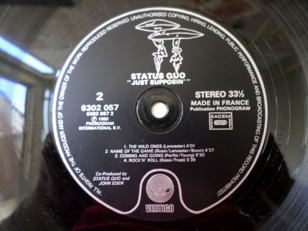 STATUS QUO - Just Supposin' - LP / 33 giri 1980 Vertigo - Foto 4