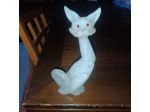 gatto statua scolpita gatto occhi rossi in alabastro