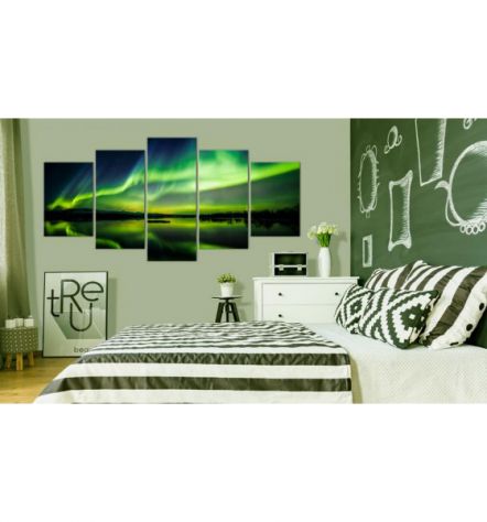 Quadro Con I Lampi Verdi Cm. 100x50 E 200x100 - ARREDALACASA - Foto 2