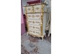 Settimino cassettiera foglia oro avorio con colonne con spedizione