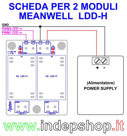 Scheda di supporto per moduli Meanwell LDD-H - Foto 4