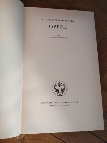 Niccolò Macchiavelli Opere Bonfantini 1954 Ricciardi editore - Foto 3