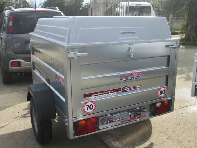 Rimorchio Cresci H4 750/600 Kg cm142x111x80H con freni - Foto 3