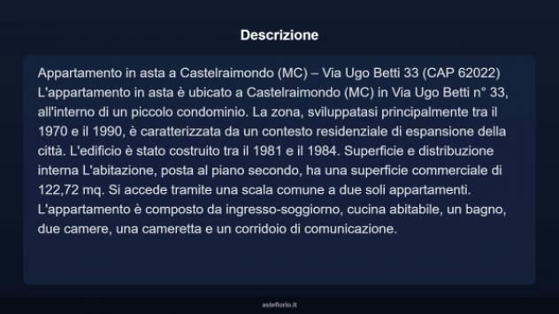 Immobile in asta di 122 m², box auto in vendita a Castelraimondo - Foto 3