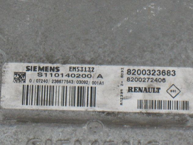 S110140200A ECU RENAULT CLIO MODUS EMS3132 S110140200A 8200323683 8200272406 - Foto 2