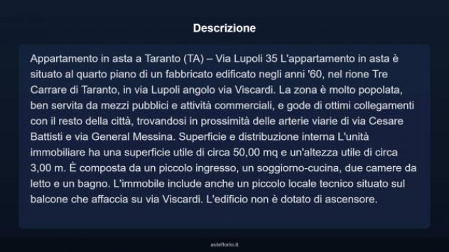 Immobile in asta di 50 m² in vendita a Taranto - Foto 4