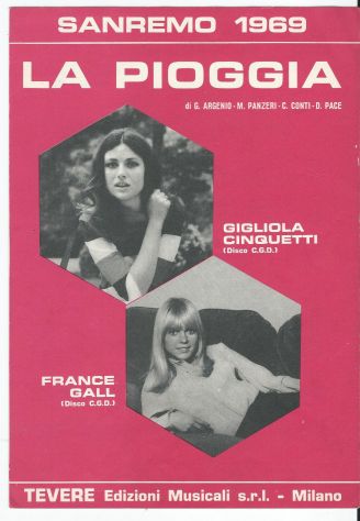 Spartito GIGLIOLA CINQUETTI : LA PIOGGIA - Sanremo 1969