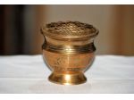 Bruciatore carboni per incenso in ottone con griglia ottone, incenso vaso