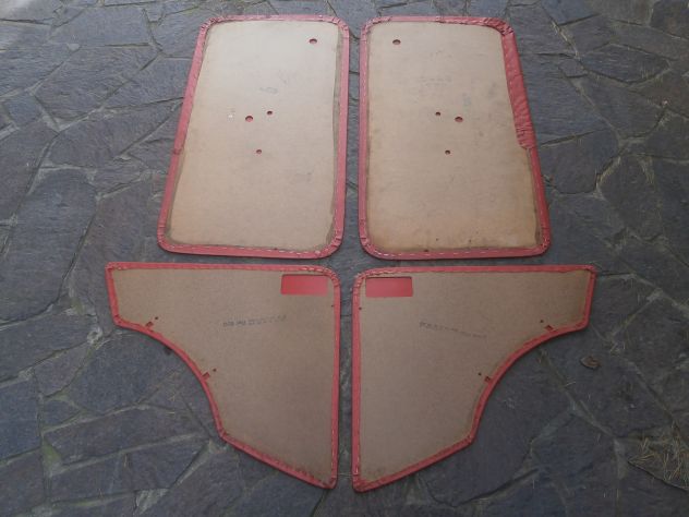SERIE COMPLETA PANNELLI PORTA INTERNI PER FIAT 850 BERLINA 1° PRIMA SERIE ROSSI - Foto 8