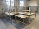 Tavoli da lavoro, rimanenze e attrezzature varie