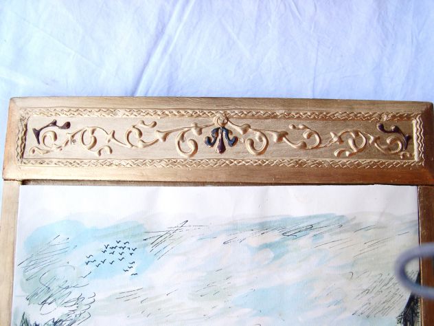 Quadro antico cornice Liberty, con stampa Cascella - Foto 4
