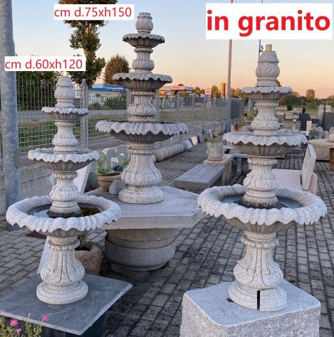 Fontana a muro da giardino in pietra granito - Foto 9