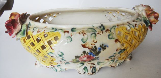 Gualdo Tadino-Centrotavola-ceramica dipinta a mano-ca 1940- - Foto 3