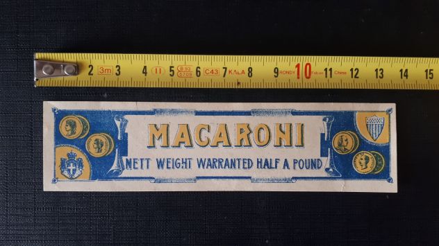 etichetta antica vintage pubblicità pubblicitaria pasta anni 800 buono stato