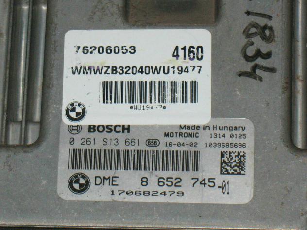 0261S13661 ECU CENTRALINA BMW MINI 1.6 MEV17.2.2 0261S13661 DME8625745 - Foto 2
