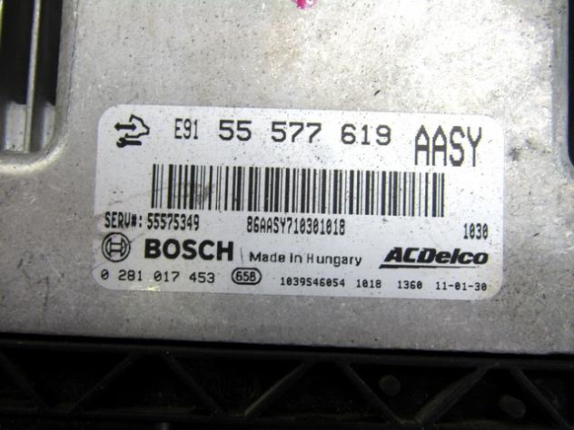 55577619 KIT ACCENSIONE AVVIAMENTO OPEL INSIGNIA A 2.0 D 118KW 6M 5P (2011) RICAMBIO USATO CON CENTRALINA MOTORE, QUADRO STRUMENTI, BLOCCHETTI ACCENSI - Foto 3