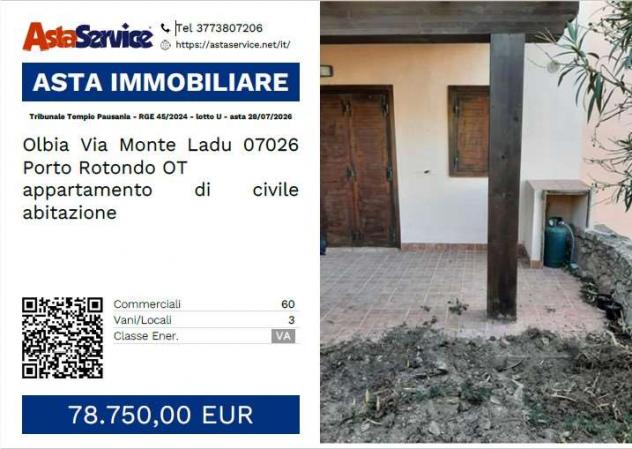 Tribunale Tempio Pausania - RGE 45/2024 - lotto U - Tribunale Tempio Pausania - RGE 45/2024 - lotto U - asta 28/07/2026