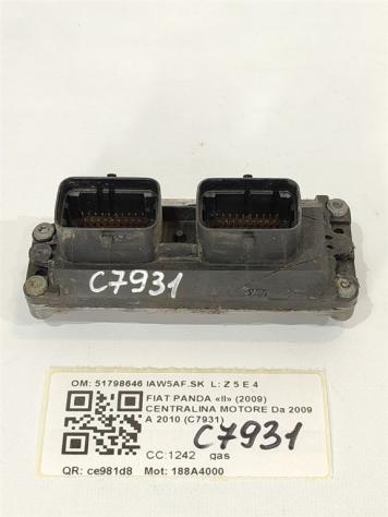 CENTRALINA MOTORE FIAT Panda 2° Serie 51798646 IAW5AF.SK 188A4000 bifuel/gas 1242 (0310)