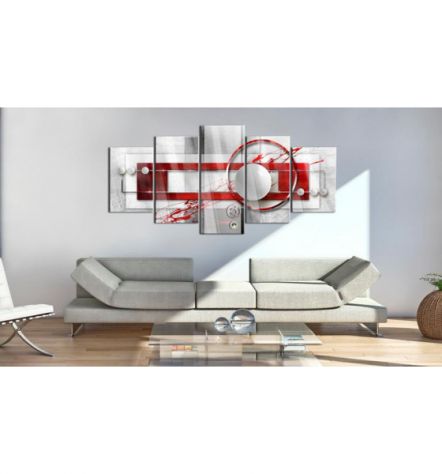 Quadro Rosso Col Cerchio Vetro Acrilico Cm.100x50 E 200x100 - Foto 2