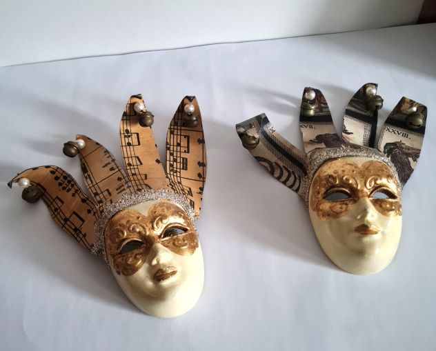 Maschere veneziane vinta anni '80 ,decorative da parete, - Foto 4