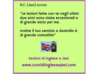 Lezioni di Inglese a Jesi con Insegnante Madrelingua