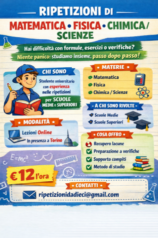 RIPETIZIONI FISICA,CHIMICA,MATEMATICA,INFORMATICA