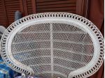 Poltrona pavone in rattan e midollino bianco