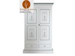 Mobili In Legno Classici Country Armadio 2 Ante Bianco Filetti Azzurro cod 601