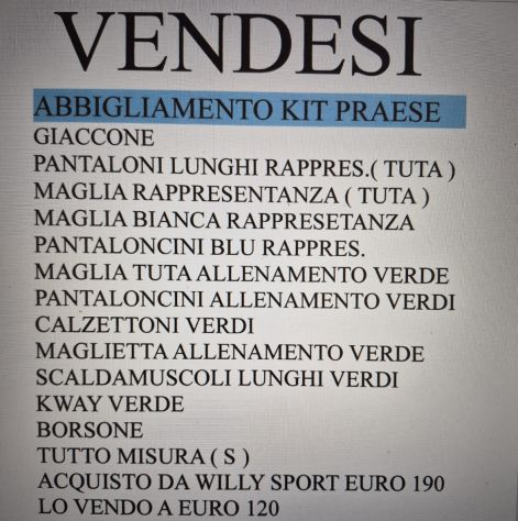 PRAESE CALCIO KIT COMPLETO CON BORSONE - Foto 3