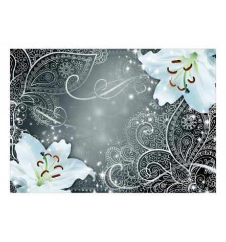 Fotomurale Adesivo Orientale Floreale Silver Arredalacasa - Foto 2