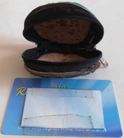 Portamonete fatto e dipinto a mano con materiale naturale di recupero - Foto 2