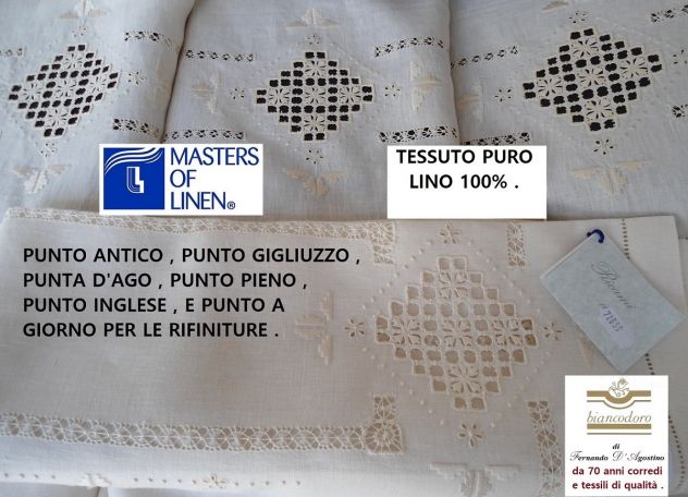 Centri e complementi vari in lino ricamo a mano . - Foto 7