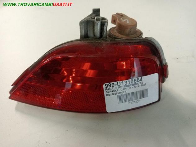 FANALE RETRONEBBIA SX 999-U1310664 Parti elettriche Fanaleria Fanali Fanale retronebbia RENAULT - CAPTUR - 2013 - 2017, RENAULT - SCENIC - 01-05-2