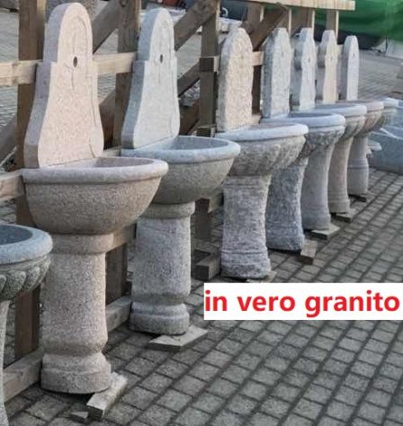 Fontana a muro parete in pietra granito - Foto 7