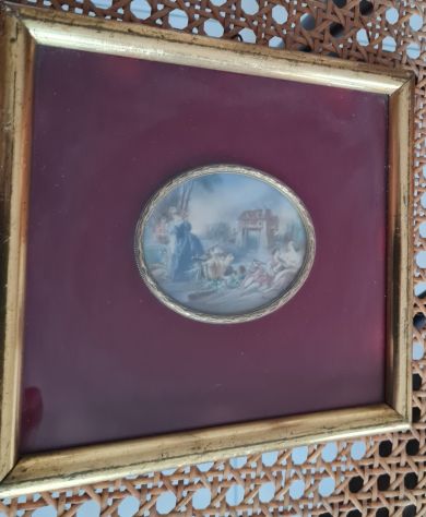Quadro miniatura francese vintage , soggetto deliziosa