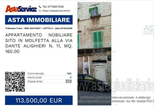 Tribunale Trani - RGE 1047/2017 - LOTTO U - Tribunale Trani - RGE 1047/2017 - LOTTO U - asta 21/10/2026