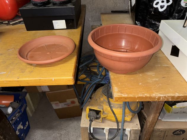 VASO+SOTTOVASO PIANTE COME NUOVI,IN PLASTICA”NICOLI”-“ARCA”MADE IN ITALY - Foto 10