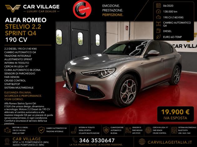 Alfa Romeo Stelvio 2.2 Turbodiesel 190 CV AT8 Q4 Sprint