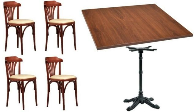 Set cod 202 Tavoli 80x80 Sedie Ristorante Pub Pizzerie Bar Birreria Nuovi