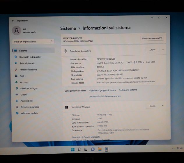 Portatile HP 8710W con Win 11 Pro - Foto 2