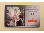 Carta telefonica UK International Phonecard £ 5 Royal Mail: The Coronation 1953