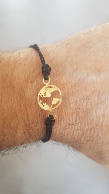 Bracciale uomo con logo in oro