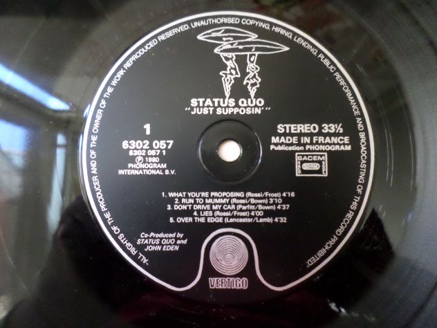 STATUS QUO - Just Supposin' - LP / 33 giri 1980 Vertigo - Foto 3