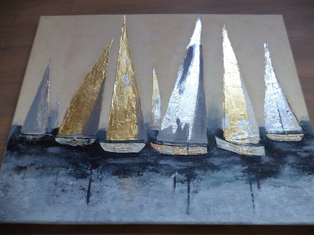 Elenart " regata " tecnica mista su tela - Foto 2