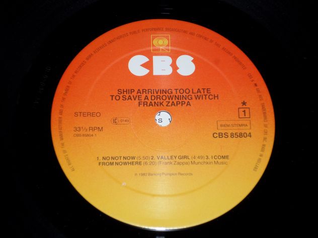 FRANK ZAPPA - Ship Arriving Too Late To Save A Drowning Witch - LP / 33 g. 1982 - Foto 3