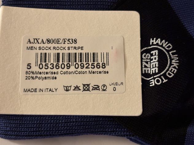 2CALZE NUOVE CON CARTELLINO IN COTONE FIRMATE ORIGINALI”PAUL SMITH”MADE IN ITALY - Foto 10