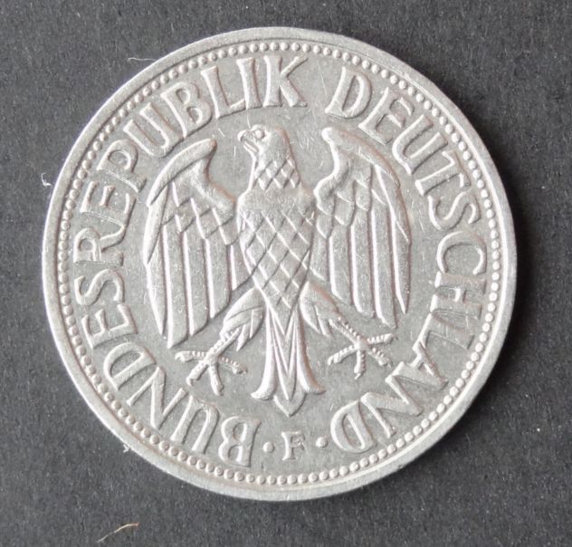 Germania RF 1954-F moneta 1 Mark - Foto 2