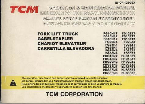 TCM FD20Z4 - TCM FD25Z4 - TCM FHD35Z9 Manuale uso e Manutenzione